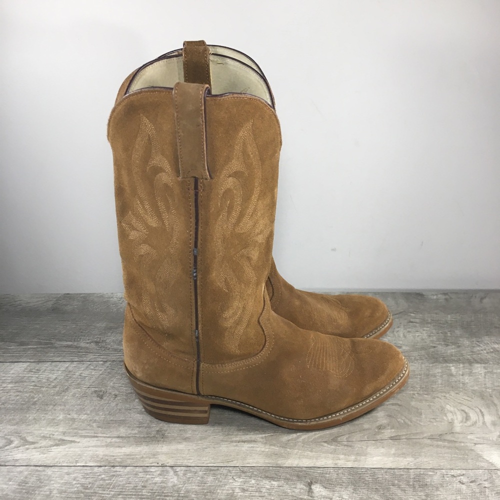 Vintage Mens Durango DB1224 Rebel Suede Rockabilly Western Cowboy Boots Size 8.5